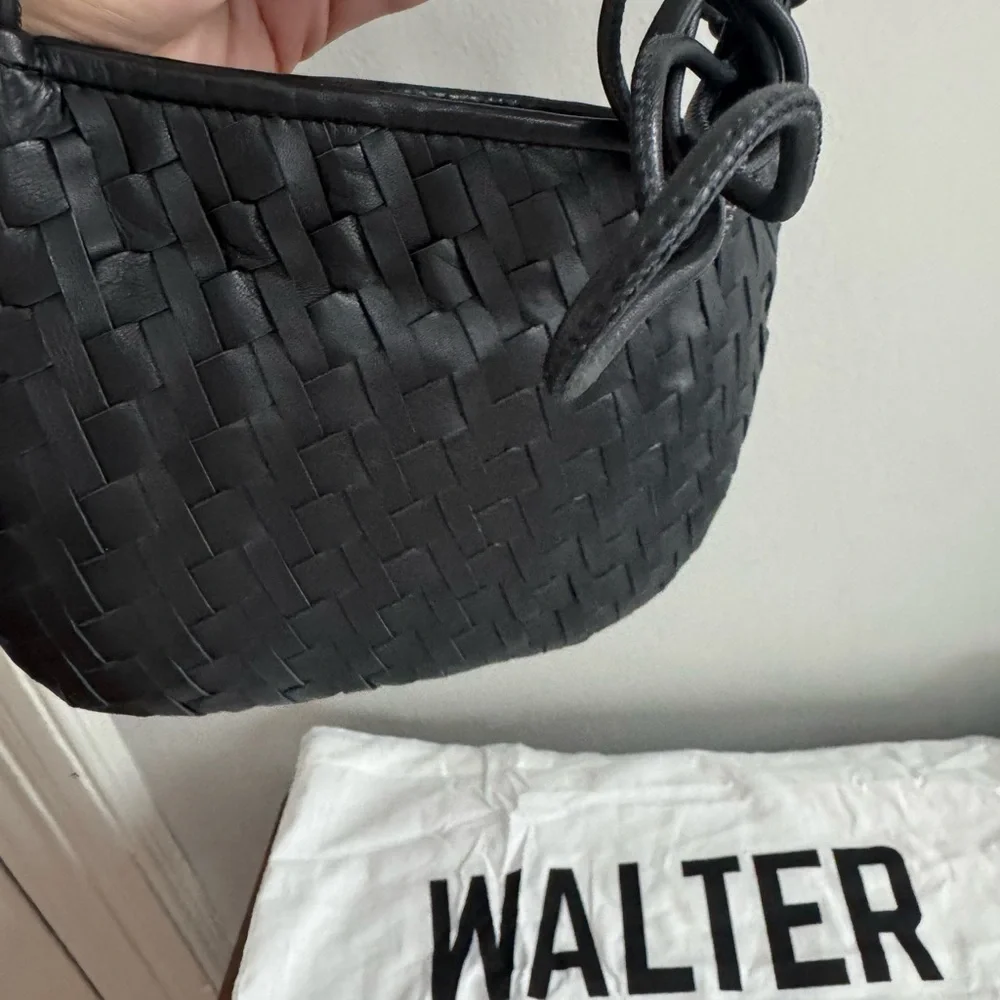 Walter Baker Black and Gold Woven Women's Bag